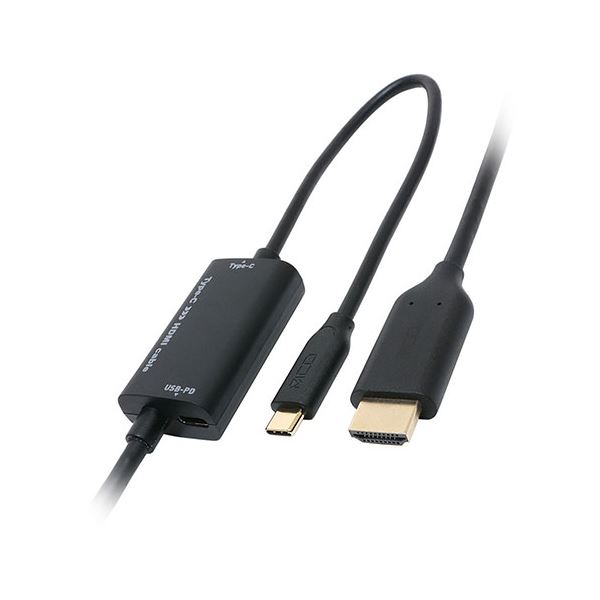MCO PD対応Type-C to HDMIケーブル 配線 1m USD-PFH10／BK ワンメートルのパワフルな接続 USB PD対応Type-C to HDMIケーブルで、スマート