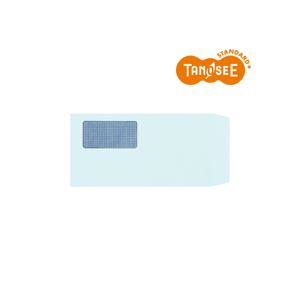 TANOSEE 窓付封筒 裏地紋付 ワンタッチテープ付 長3 80g/m2 ブルー 業務用パック 1箱(1000枚) 青 送料無料