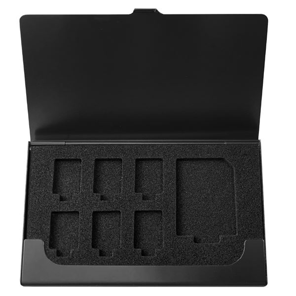 (まとめ）Digio2 メモリーカードケース SD/1枚+microSD/6枚 MCC-2203BK ブラック【×3セット】 黒