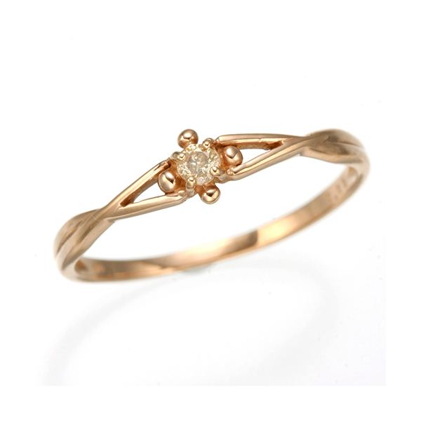 K10 ピンクゴールド ダイヤリング 指輪 スプリングリング 184273 11号 ピンクゴールドの輝きが魅力の、華やかなダイヤモンドリング 指先