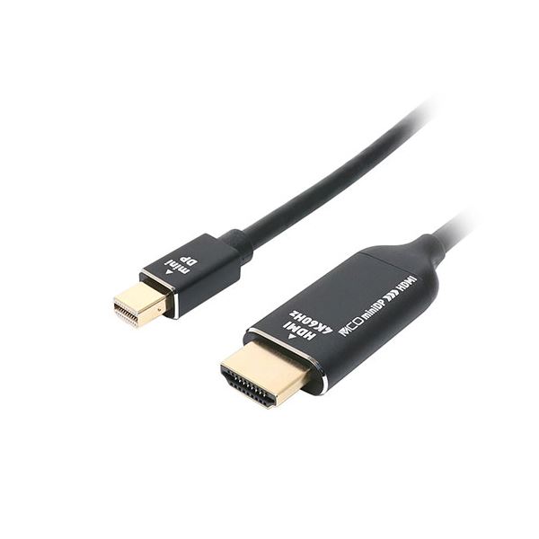 MCO miniDP-HDMI変換ケーブル 配線 4K対応 2m DPM-4KC20／BK 高画質映像もクリアな音声も楽しめる 4K対応のminiDP-HDMI変換ケーブル、長
