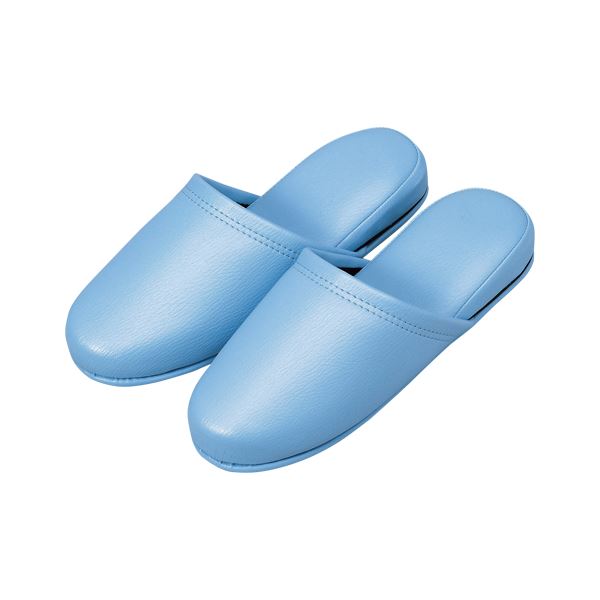オーミケンシ 抗菌 清潔 レザー調スリッパ 10足組 36052 ブルー 10足 青 送料無料