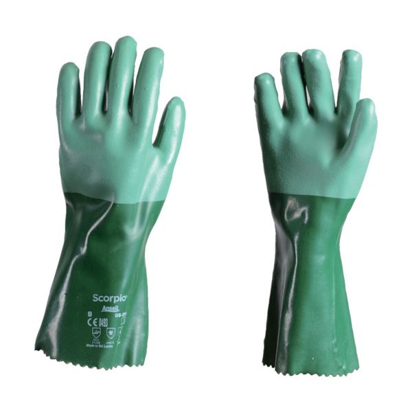 （まとめ）アンセル 耐薬品手袋 スコーピオ 08-354 Lサイズ 08-354-9 1双【×3セット】 極めつけの防水性能 アンセルが贈る、耐薬品手袋