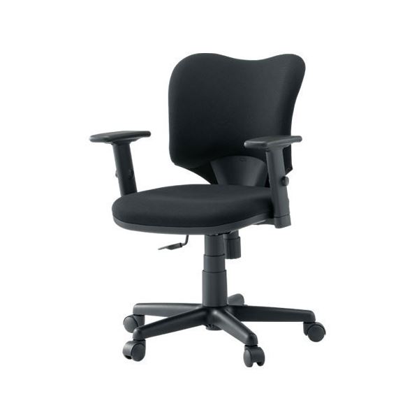 プラス 事務イス（オフィス チェア (イス 椅子) /OAチェア 事務用 椅子 ） プロップ肘付 KD-A92SL BK 可愛らしさと機能性を兼ね備えたコ