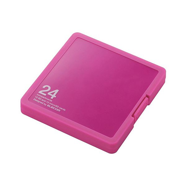 （まとめ） SD／microSD用メモリカードケース プラスチックタイプ ピンク インデックス台紙付 CMC-SDCPP24PN1個 【×10セット】 送料無料