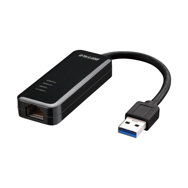 （まとめ） バッファロー Giga USB3.0対応有線LANアダプター ブラック LUA4-U3-AGTE-BK 1個 【×5セット】 黒 送料無料
