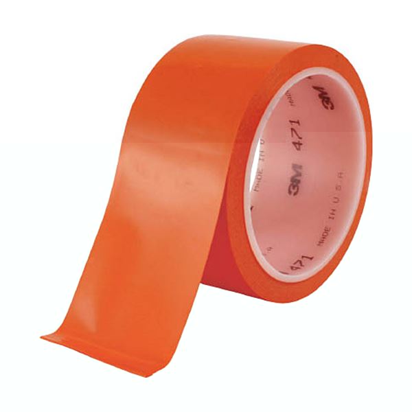 3M 高機能ラインテープ 471オレンジ 50mm×18.2m R 471ORA50X18R 1巻 優れた耐久性、摩耗に強く、湿気や薬品にも耐える オレンジの3M高機