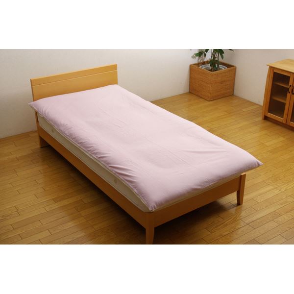 敷布団カバー 寝具 ピンク シングル 105×215cm 洗える ウォッシャブル 表地：インド綿100％ オールシーズン対応 ベッドルーム 送料無料