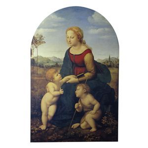 世界の名画シリーズ、プリハード複製画 ラファエロ・サンティ作 「美しき女庭師の聖母」（額縁付） 送料無料