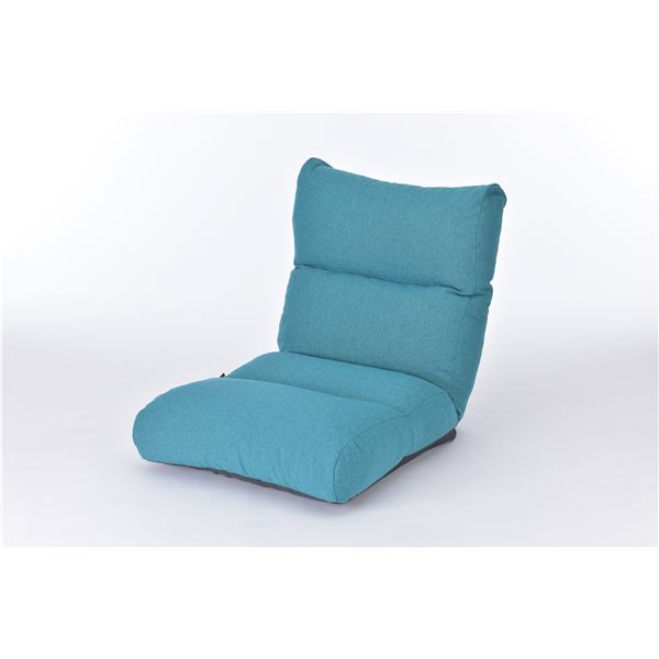 ふかふか座椅子 (イス チェア) リクライニング ソファー 【ターコイズ】 日本製 国産 『KABUL-LT』 送料無料
