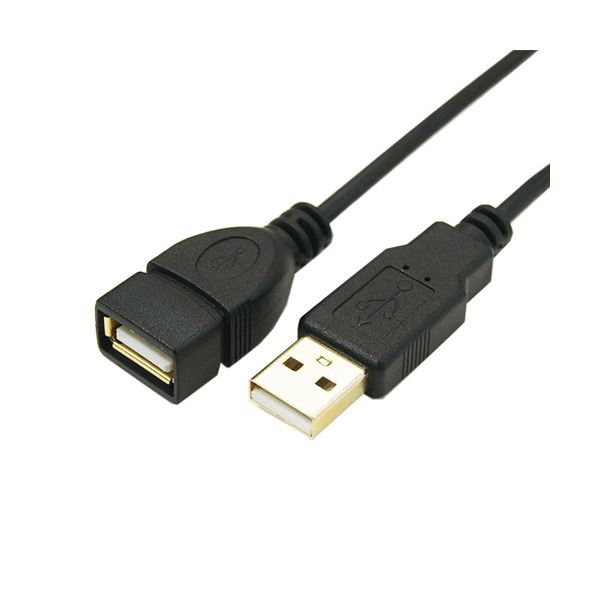 (まとめ)変換名人 極細USBケーブル 配線 Aオス-Aメス 1m USB2A-AB/CA100【×10セット】 送料無料