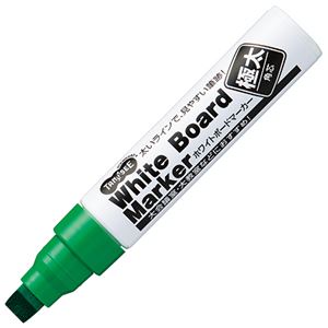 （まとめ） TANOSEE ホワイトボードマーカー 極太角芯 緑 1本 【×20セット】 白 白板の魔法使い 中綿タイプのペンで、極太角芯が緑の鮮