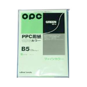 （まとめ） 文運堂 ファインカラーPPC パソコン B5判 カラー326 グリーン 100枚入 【×10セット】 緑 送料無料