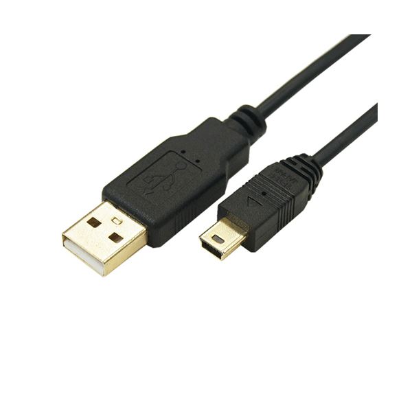 (まとめ)変換名人 極細USBケーブル 配線 Aオス-miniオス 5m USB2A-M5/CA500【×10セット】 送料無料
