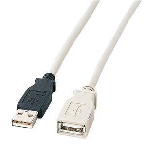 （まとめ） TANOSEE USB延長ケーブル 配線 （A）オス-（A）メス 1m 1本 【×5セット】 USB接続の便利なタップスイッチ 長さ1mのオス-メス