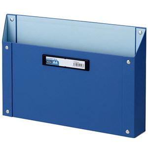 （まとめ） TANOSEE マグネットボックス（貼り表紙） A4サイズ 青 1個 【×4セット】 整理整頓の達人に贈る スマートなデスク整理グッズ