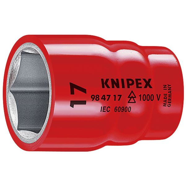 KNIPEX（クニペックス）9847-12 （1／2SQ）絶縁ソケット 1000V 高絶縁性ソケット、信頼のKNIPEX（クニペックス）から 1000V絶縁ソケット