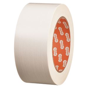 （まとめ） TANOSEE 布テープ（カラー） 50mm×25m 白 1巻 【×15セット】 包装作業に最適 多機能布テープ 色彩豊かな梱包用テープ 白い