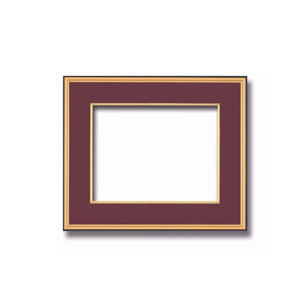 【和額】黒い縁に金色フレーム 日本画額 色紙額 木製フレーム ■黒金 色紙F4サイズ(333×242mm) エンジ 送料無料