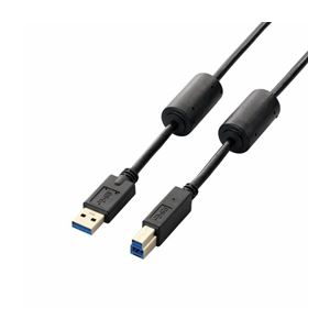 (まとめ) フェライトコア付きUSB3.0ケーブル 配線 (A-B) USB3-BF10BK【×3セット】 送料無料