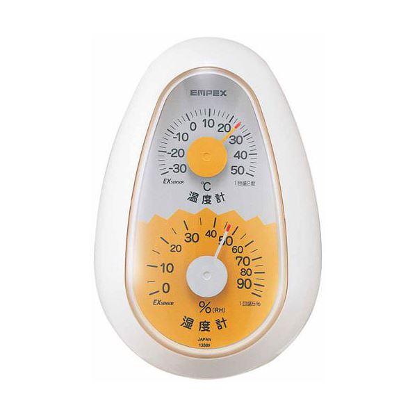 (まとめ)EMPEX 温度・湿度計 起き上がりこぼし 温度・湿度計 TM-2321 ホワイト【×5セット】 白 送料無料