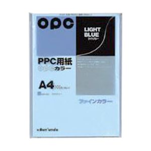 （まとめ） 文運堂 ファインカラーPPC パソコン A4判 カラー333 ライトブルー 100枚入 【×5セット】 青