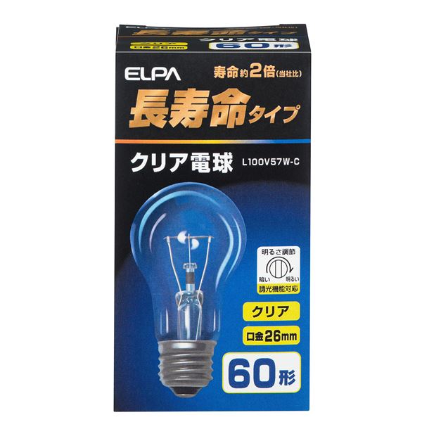 （まとめ） 長寿命クリア電球 60W形 E26 L100V57W-C 【×35セット】 まとめ買いでお得 長寿命の明るいクリア電球セット 60W形の明るさを