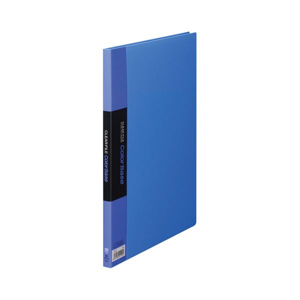 （まとめ） キングジム クリアファイル カラーベース A4タテ 20ポケット 背幅14mm 青 132C 1冊 【×5セット】 輝く青のファイル 20ポケッ