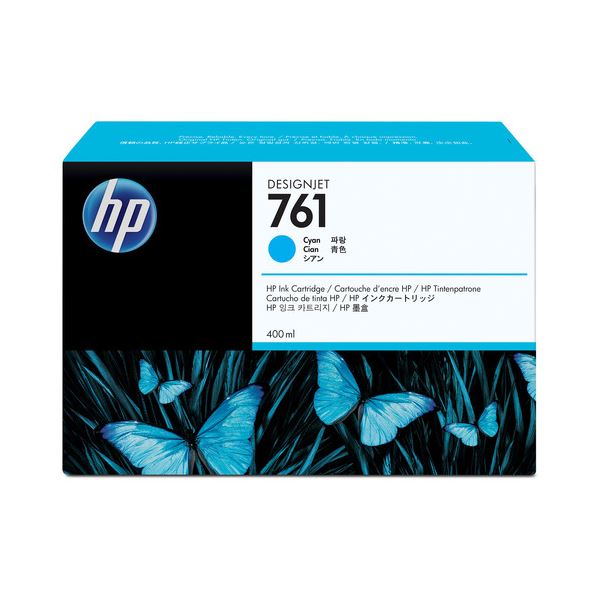 （まとめ） HP761 インクカートリッジ シアン 400ml 染料系 CM994A 1個 【×3セット】 送料無料