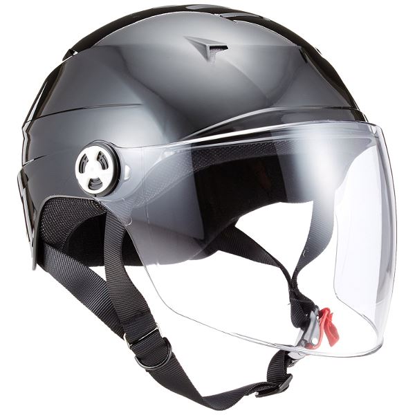 リード工業 （LEAD） シールド付ハーフヘルメット RE41 ブラック LL 黒 究極の保護とスタイルを追求した、ブラックLLサイズのシールド付