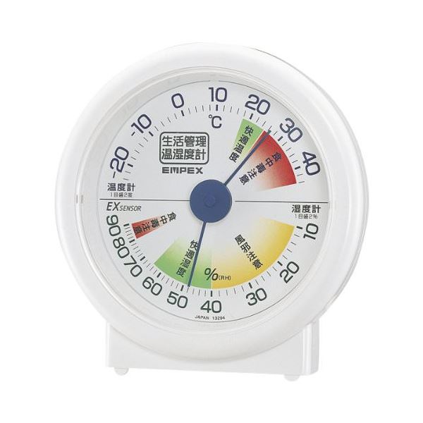 (まとめ)EMPEX 生活管理 温度・湿度計 卓上用 TM-2401 ホワイト【×5セット】 白 快適な生活をコントロール 理想の室内環境を実現する『