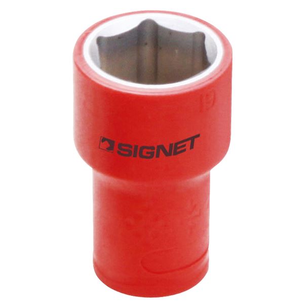 SIGNET（シグネット） E41619 3／8DR 絶縁ソケット 6角 19MM 電気を安心して扱える 高品質絶縁ソケット 3／8DR 6角 19MM SIGNET（シグネ