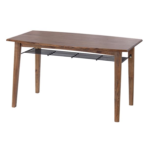 ダイニングテーブル ダイニング用テーブル 食卓テーブル 机 リビングテーブル リビング用 応接テーブル 幅130cm 木製 棚付き (置き台 置