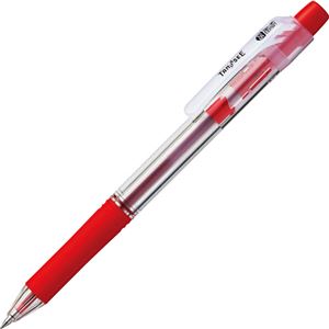 （まとめ） TANOSEE ノック式油性ボールペン ロング芯タイプ 0.5mm 赤 1本 【×60セット】 送料無料