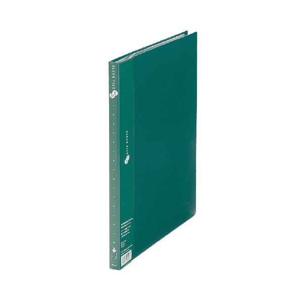 （まとめ） プラス クリアーファイル20P FC-122EL A4S 緑 10冊【×2セット】 透明ファイルの魅力が詰まった A4Sサイズの緑色クリアーファ