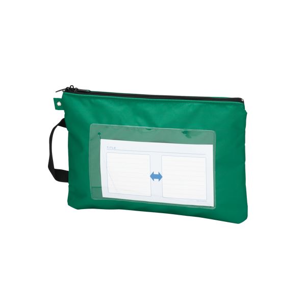 （まとめ） メールバッグ A4短辺取っ手付 CR-ME04-G グリーン 1個入 【×3セット】 緑 送料無料