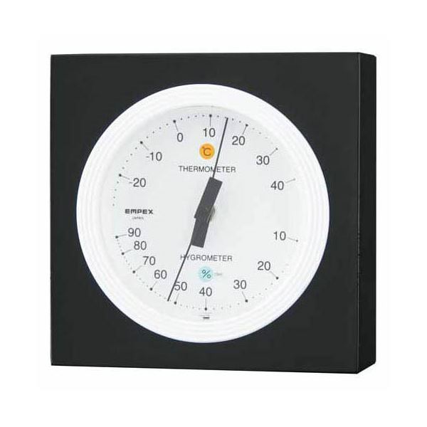 (まとめ)EMPEX 温度・湿度計 MONO 温度・湿度計 MN-4821 ホワイト【×3セット】 白 シンプルで上品なデザインの温湿度計 ホワイトモノ 3