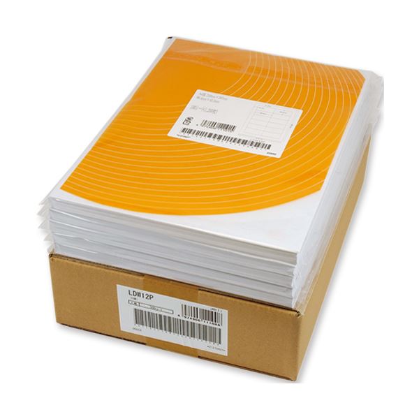 (まとめ) 東洋印刷 ナナワード シートカットラベル マルチタイプ A4 12面 86.4×46.6mm 四辺余白付 LDW12PB 1箱(500シート：100シート×5
