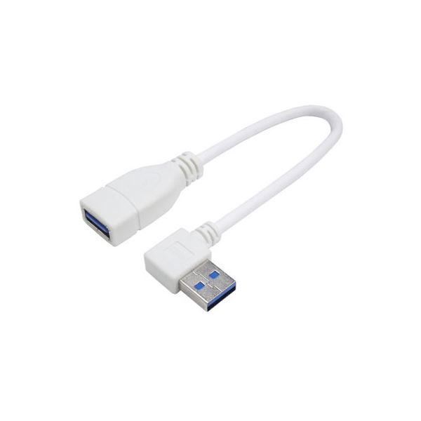 (まとめ)変換名人 USB3.0L型ケーブル 配線 延長20(右L) USB3A-CA20RL【×5セット】 送料無料
