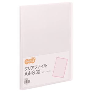 （まとめ） TANOSEE クリアファイル A4タテ 30ポケット 背幅17mm ピンク 1冊 【×30セット】 送料無料