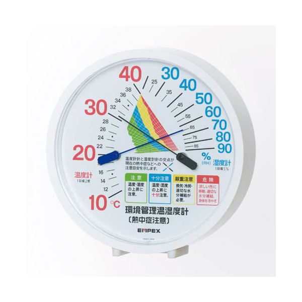 (まとめ)EMPEX 温度・湿度計 環境管理 温度・湿度計 置き掛け兼用 TM-2484【×3セット】 夏の安全を確保するために必要不可欠 環境管理に