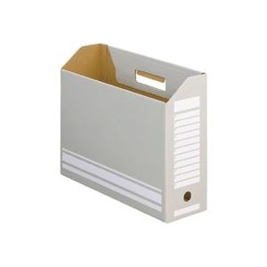 （まとめ） TANOSEE ボックスファイル A4ヨコ 背幅100mm グレー 1パック（10冊） 【×5セット】 送料無料