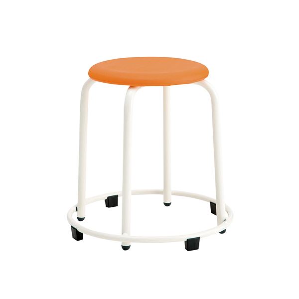 ホウトク 丸イス 円形 丸形 ラウンド チェア 椅子 RS-46PS オレンジ SH460 リング付 鮮やかなオレンジの輝きが魅力の、快適な座り心地を