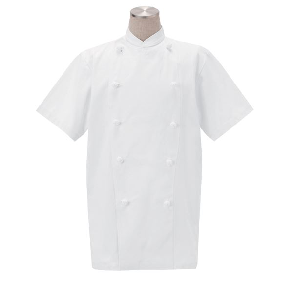 workfriend 調理用白衣コックコート半袖 SKH412 LLサイズ 頑丈さと快適さを兼ね備えた、柔らかな着心地のスタンダードな半袖コックコート