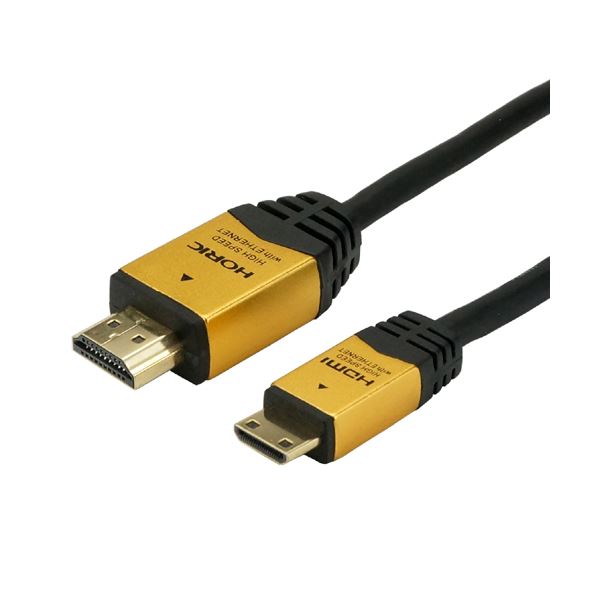 （まとめ）HORIC HDMI MINIケーブル 配線 3m ゴールド HDM30-074MNG【×3セット】 送料無料