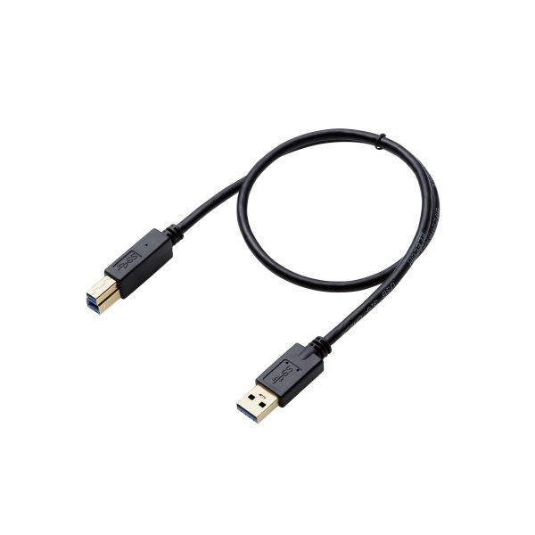 （まとめ） USB3.0ケーブル 配線 /A-Bタイプ/AV売場用/0.5m/ブラック DH-AB3N05BK 【×3セット】 黒 送料無料