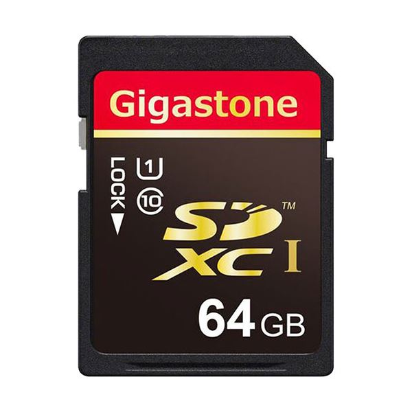 (まとめ）Gigastone SDXCカード64GB UHS-1 GJSX/64U 1枚【×3セット】 耐久性抜群の高速SDXCカード 温度や衝撃に強く、クラス10 UHS-1規