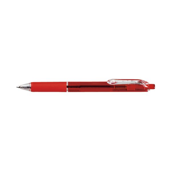 （まとめ）スマートバリュー ノック式ボールペン100本 H048J-RD-100赤（×3セット） 100本の赤いボールペンがノックで手軽に使える スマ