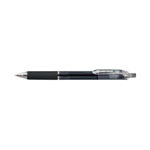 （まとめ）スマートバリュー ノック式ボールペン100本 H048J-BK-100黒（×3セット） 100本の黒いボールペンがノック式で手に入る スマー