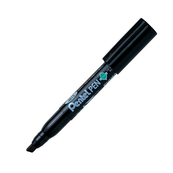（まとめ）ぺんてる ぺんてるペンENN60-A 太字 平芯 黒 10本【×30セット】 太く濃く、書き心地抜群 黒いインクの力強さが魅力のペン、ブ